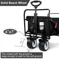 thumbnail image 3 of BEAU JARDIN Collapsible Folding Wagon 300 Pound Capacity Heavy Duty Foldable Beach Wagon Cart Grocery Utility Wagon for Garden Sports Shopping Outdoor All Terrain Wheel Portable Black, 3 of 10