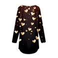 thumbnail image 4 of Inglocry Valentine's Day Women's Funny Heart Printed Shirt Fashion Casual Long Sleeve Shirts 2026 Crew Neck Pullover Top Black XL, 4 of 5