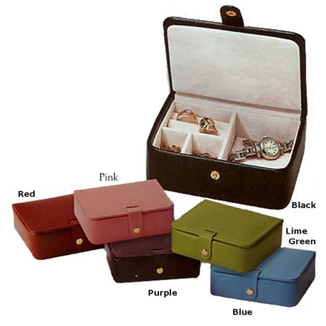 Budd Leather 542559L-39 Lizard Print Small Jewelry Box - Lime Green