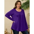 thumbnail image 2 of LARACE Womens Plus Size Long Sleeve Tops Tunic Tops Casual Floral Henley Shirts 4X, 2 of 7