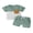 Green, variant on BemeyourBBs Toddler Baby Boy Summer Clothes 2 Pieces Outfit Waffle Knit Contrast Short Sleeve T Shirts and Pockets Shorts Set