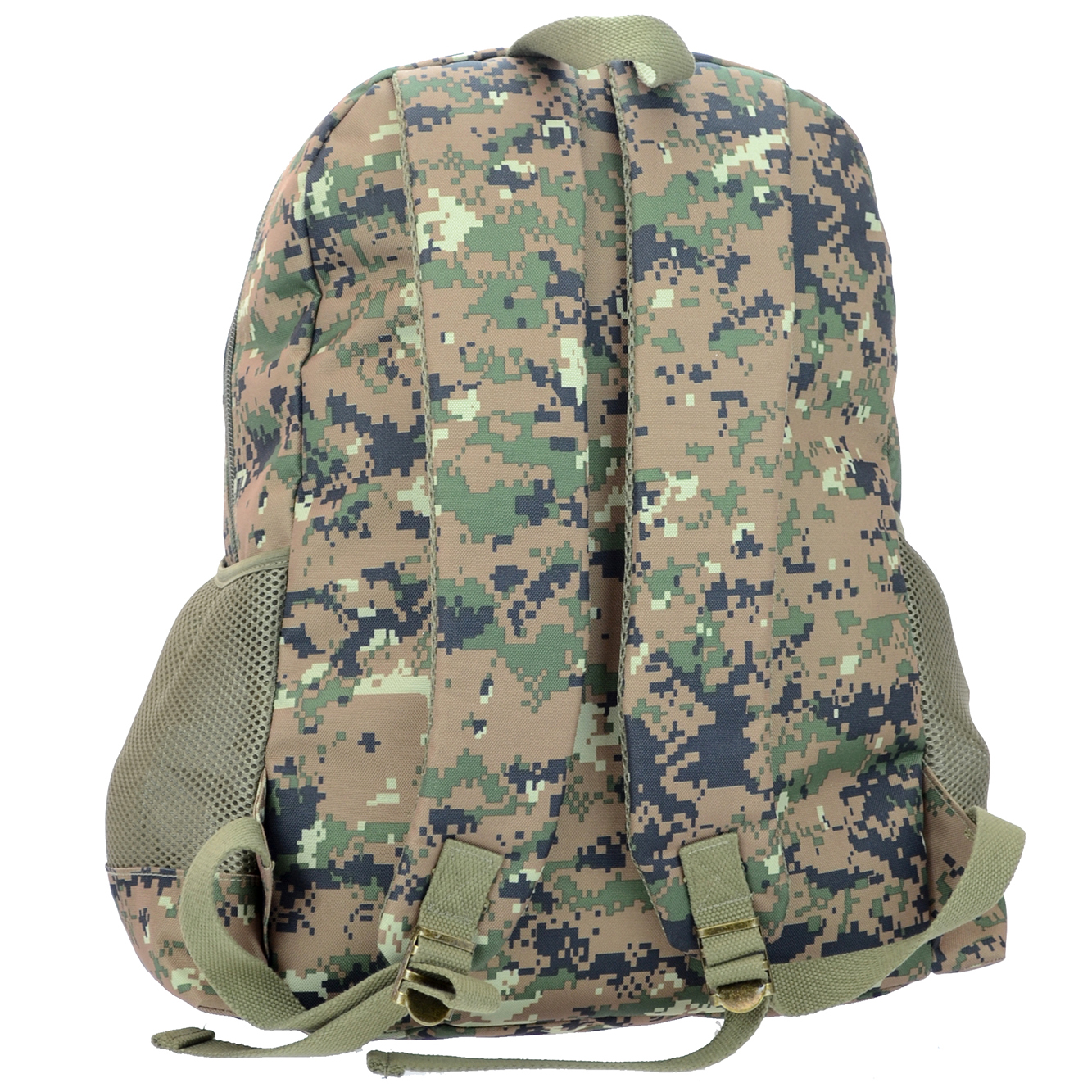 Montauk Leather Club Military Camouflage Woodland Print Water Resistant Backpack with 1Front Zipper Pocket and 1 Velcro Flap Zipper Pocket - image 4 of 4
