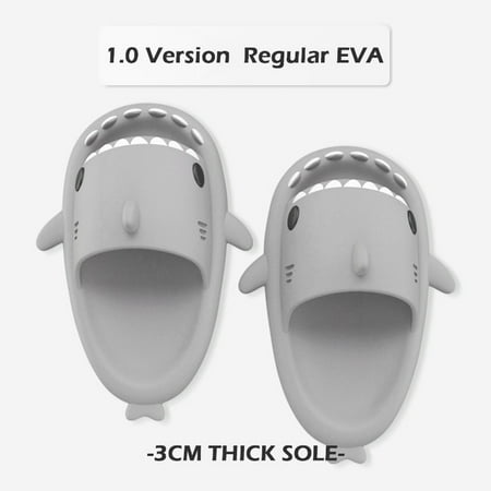 

CoCopeanut 2022 New Summer Slippers Lovely Shark Shape Slides Outdoor Women Kids Children Flip Flops Men Couples Cartoon EVA Shark Slippers