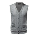 thumbnail image 4 of nsendm Sweater Vest for Men Slim Fit,Mens V-Neck Button Down Knitted Cardigan Vest, 4 of 9