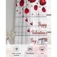 thumbnail image 6 of Valentine's Day Sheer Curtains 45 Inch Length 2 Panels Set for Living Room/Bedroom, Red Truck Roses Romantic Love Heart Rustic Wood Kitchen Curtains Grommet Curtains Window Treatments 42"x45"x2, 6 of 7