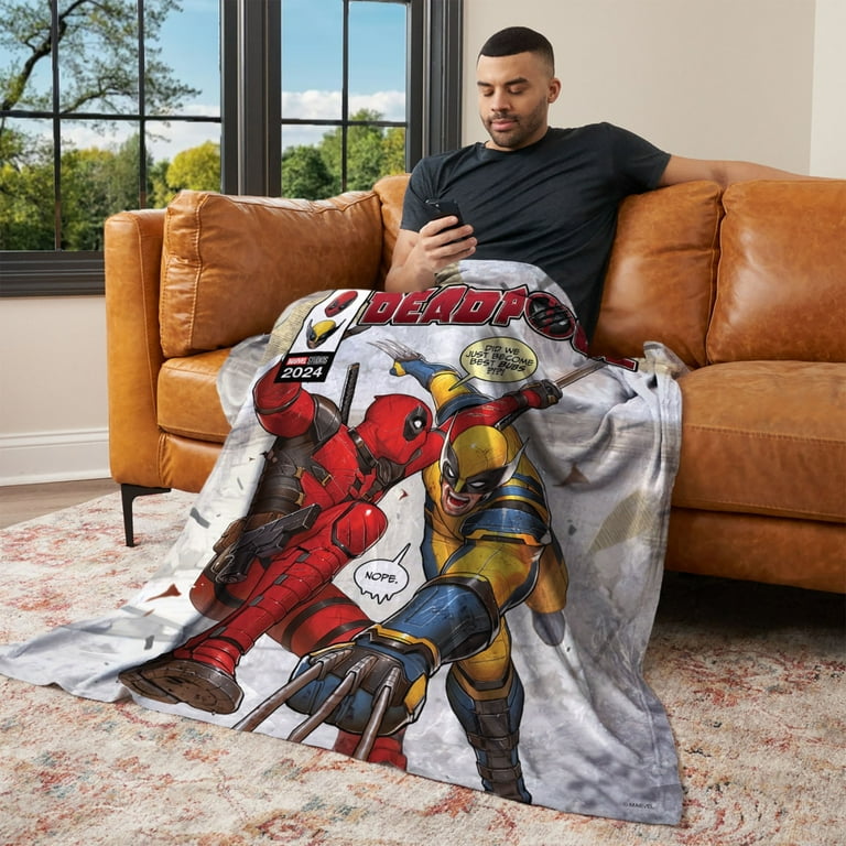 Deadpool and Wolverine Marvel Studios Best Bubs Silk Throw Blanket Walmart