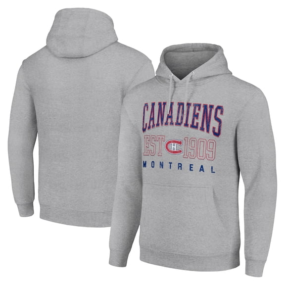 Men's Starter Heather Gray Montreal Canadiens Retro Graphic Pullover Hoodie