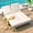 Gray, variant on Bellemave Patio Double Chaise Lounge, Wood Double Chaise Lounge with 5-Position Adjustable Backrest, Outdoor Daybed with Removable Cushions for Patio,Poolside,Garden (Light Teak)