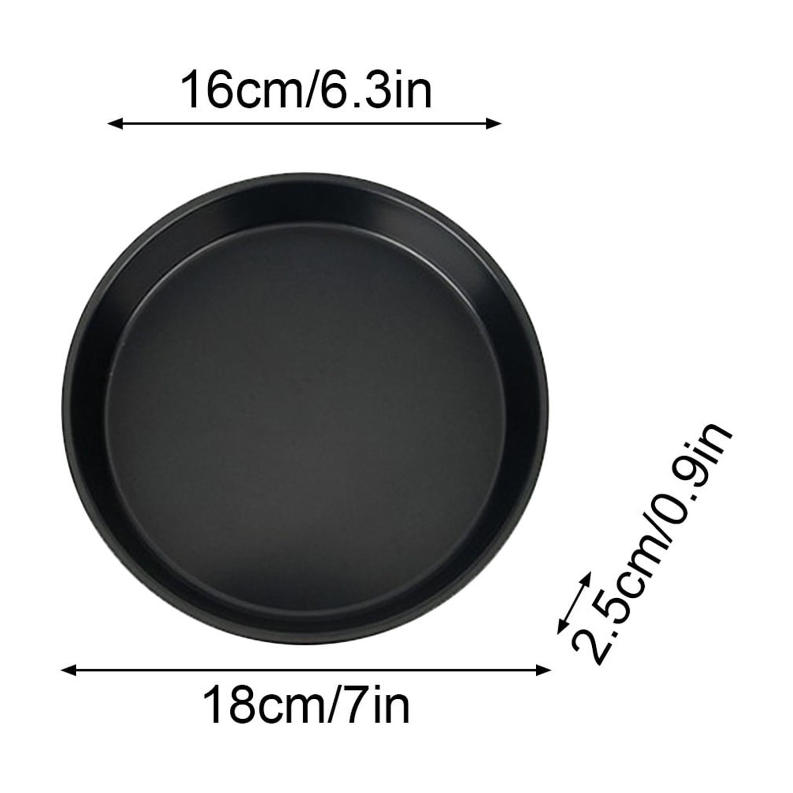 JeashCHAT Pizza Pan Nonstick Carbon Steel Pizza Pan Deep Dish Pizza Tray Pie Pan Round Baking Pan Bakeware for Home Kitchen, Black 6 Inch