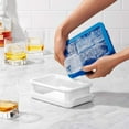 thumbnail image 3 of FrostHike Silicone Stackable Ice Cube Tray with Lid - Large Cube,Dark Blue, 3 of 5