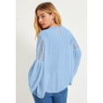 thumbnail image 2 of June & Vie Women's Plus Size Crochet-Trim Blouse, 2 of 3