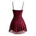 thumbnail image 4 of Huowey Vampire Gothic Dresses Women Halloween Floral Lace Fancy Cosplay Party Gown Spaghetti Strap Eye-Catching Halloween Dress,,L, 4 of 4