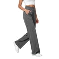 thumbnail image 6 of Bnwani Women Pants, straight-leg Daily Elastic Waist Fashion Trousers with Pockets, 6 of 9