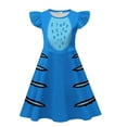 thumbnail image 1 of Vestido de seda color leche con estampado de tigre K-POP y mangas abullonadas para niñas, con bolso, estilo coreano, disfraz de actuación para niños, varios estilos, 100-150 cm, 1 of 4