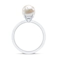 thumbnail image 2 of Rosec Jewels Genuine Freshwater Pearl Diamond Engagement Ring 7 Carat - 8 mm Pearl Solitaire Ring for Women - AAA Quality, 14K White Gold, US 12.00, 2 of 8