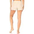 thumbnail image 3 of High Waist Towel Terry Shorts With Pockets  Drawstrings - Beige, 3 of 4