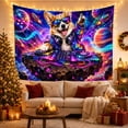 thumbnail image 3 of Pembroke Welsh Corgi With Portrayed Cosmic Discotheque Tongue, Playful Surreal for Animal Lovers, Animal Wall Decor, Housewarming Gift, Tapestry Wall Hanging for Bedroom and Dorm, 3 of 7