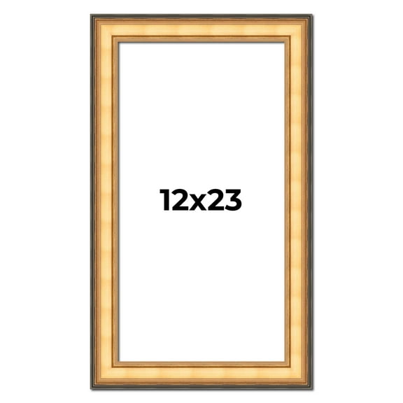 12x23 Frame Gold Plein Aire Solid Wood Picture Frame Width 2 Inches | Interior Frame Depth 0.5