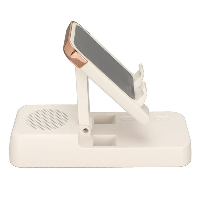Cellphone Holder Wireless Speaker, Built In Mic Scratch Proof Stable Prevent Slip Universal Phone Stand Speaker For Tablets White