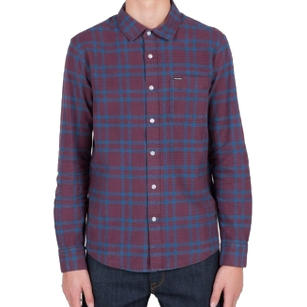 NEW Purple Mens Size 2XL Plaid Long Sleeve Button Down Shirt