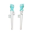 thumbnail image 3 of THY Collectibles Pack of Bear Shaped Reusable Training Chopsticks for Beginners, Chopstick Learning Helper Utensils with Thumb Ring and Nonslip Silicone Rings - Teal (Set of 2), 3 of 6
