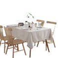 thumbnail image 5 of Nappe Rectangulaire Beige Résistante aux Taches Lavable en Coton et Lin avec Franges, Nappe Imperméable pour Cuisine Table à Manger, 140 x 220 cm, 5 of 5