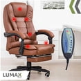 thumbnail image 2 of Silla Ejecutiva Lumax Sillón Oficina 7 puntos masajes Reposapies marron, 2 of 7