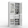 thumbnail image 4 of 100% Solid Wood 32" Bathroom Cabinet with Frosted Glass Doors and 2-Drawers, 4 of 6
