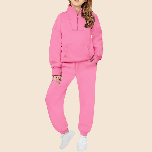 Cowsor Little Girls Outfits 2 Piece Toddler Long Sleeve Sweatshirt Leggings Pants Clothing Set