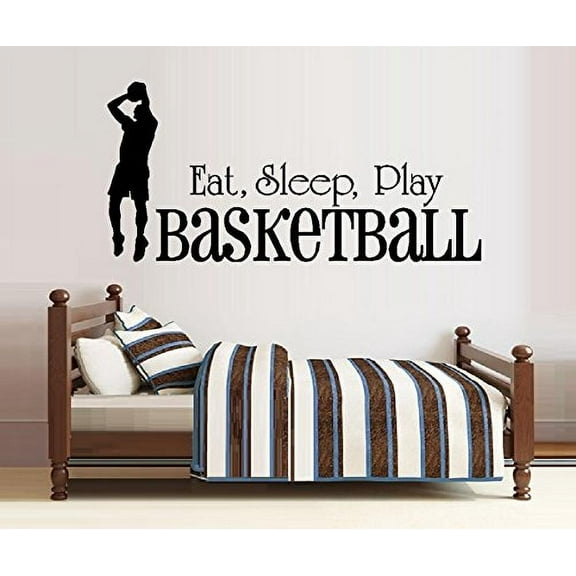 EAT SLEEP PLAY BASKETBALL #4 ~ WALL DECAL 13" X 27" LRG