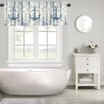 thumbnail image 5 of Nautical Anchor Window Valance, Vintage Sailboat Ocean Coastal Lighthouse Navy Blue Coral Shell Seahorse Print Blackout Valance Curtain for Kids Bedroom Living Room, 54x18in, 5 of 5