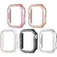 thumbnail image 2 of Funda de 45 mm compatible con Apple Watch 9 8 7, funda protectora con diamantes de imitación para Apple Watch Series 9 Series 8 Series 7 de 45 mm, 5 paquetes, oro rosa/rosa/negro/plata/transparente, 2 of 4