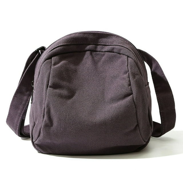 Canvas Shell Hobo Bag Zipper Unisex Washable Solid Handbag Pouch (Black)