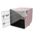 thumbnail image 3 of Love Dog Crate Cover, Valentine Hearts Gatherings Engagement Honeymoon Arrow Doodle Style Print, Easy to Use Pet Kennel Cover Small Dogs Puppies Kittens, 7 Sizes, Magenta Ruby White, by Ambesonne, 3 of 6