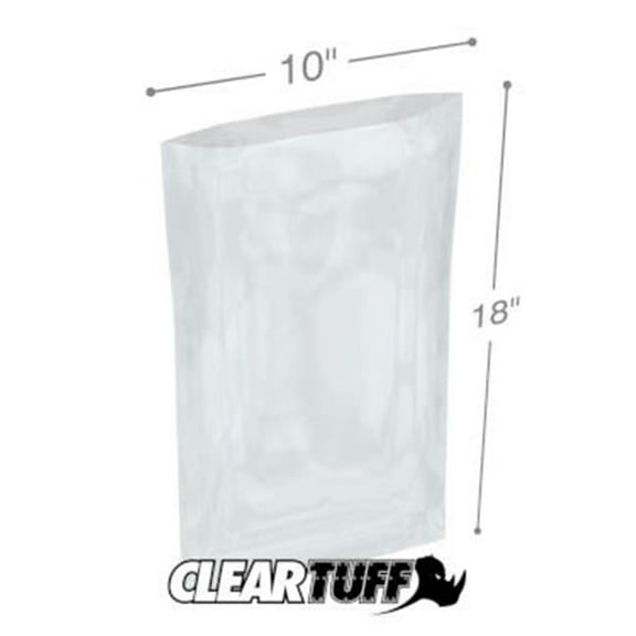 International Plastics PB11018 10 x 18 in. Clear Poly Bags, 0.00125 Gauge - Case of 1000