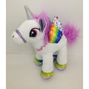 White Unicorn with Rainbow Wings Soft Stuffed Plush Animal Toy - 8"