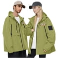 thumbnail image 1 of Anoraks para mujer y hombre, chaqueta impermeable, transpirable, fina, para ciclismo, para viajes, exteriores, cortavientos con capucha, 1 of 7
