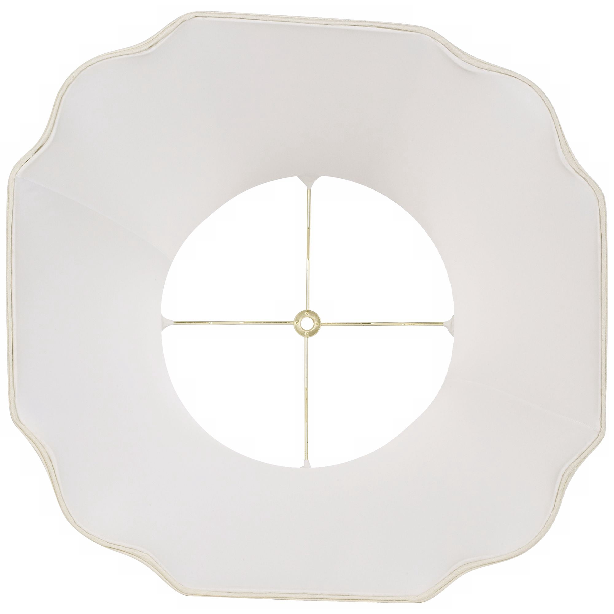Imperial Shade Creme Bell Large Curve Cut Corner Lamp Shade 11" Top x 18" Bottom x 15" Slant x 14.5" High (Spider) Replacement with Harp and Finial
