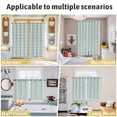 thumbnail image 6 of Blue Green Kitchen Curtains Small Short 39 Inch Length, Grid Checkered Plaid Gingham Lattice Trellis Grommet Bedroom Living Room Curtains, Light Filtering Cafe Curtain Drapes 2 Panels Set 55''x39'', 6 of 9