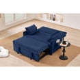 thumbnail image 2 of Leumius 3 in 1 Convertible Sleeper Sofa Bed, Modern Convertible Sofa Bed with 5-Position Adjustable Backrest,Velvet Pull Out Couch with Pull Out Bed for Living Room Furniture,Blue, 2 of 22