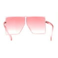 thumbnail image 4 of Pop Color Oceanic 80s Squared Rectangular Thin Plastic Oversize Sunglasses All Pink, 4 of 4
