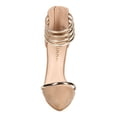 thumbnail image 4 of Liliana CA25 Women Suede Pointy Toe Gold Metallic Strappy Ankle Cuff Platform Stiletto Pump, 4 of 5