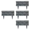 thumbnail image 4 of 4 piezas de borde de valla de jardín, vallas de piedra artificial, multifuncionales, flexibles Gris, 4 of 9