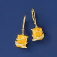 thumbnail image 3 of Ross-Simons 6.25 ct. t.w. Citrine and .12 ct. t.w. Diamond Drop Earrings in 14kt Yellow Gold, Women's, Adult, 3 of 5