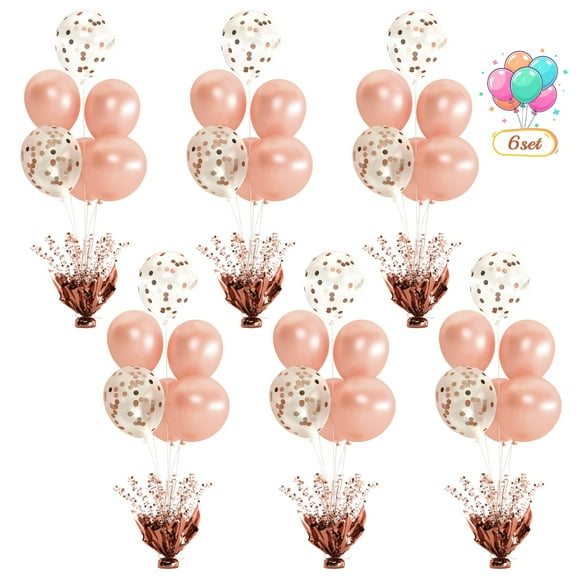 Kit de soporte para globos de mesa, juego de decoración para fiestas navideñas en oro rosa
