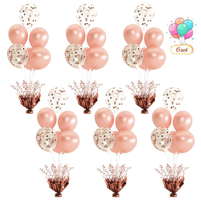 Kit de soporte para globos de mesa, juego de decoración para fiestas navideñas en oro rosa