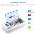 EBL LCD Display Battery Charger for AA AAA C D 9V Rechargeable Batteries with Charging Cable