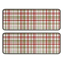 Kitchen Rugs Sets Of 2,Multi Color Plaid Checkered Pattern Anti Fatigue Kitchen Mat Rugs Non Slip Washable,Decorative Kitchen Floor Mats for Kitchen,Sink,Laundry,17"x47" 17"x47"