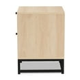 thumbnail image 6 of Baxton Studio Ardon Bohemian Light Brown Finished Wood and Black Metal 2-Drawer End Table with Natural Rattan, 6 of 13