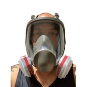 Full Gas Face Cover Reusable Respirator , Paint Vapors, Dust Mold, Chemicals Large ,Gray Color for Adult